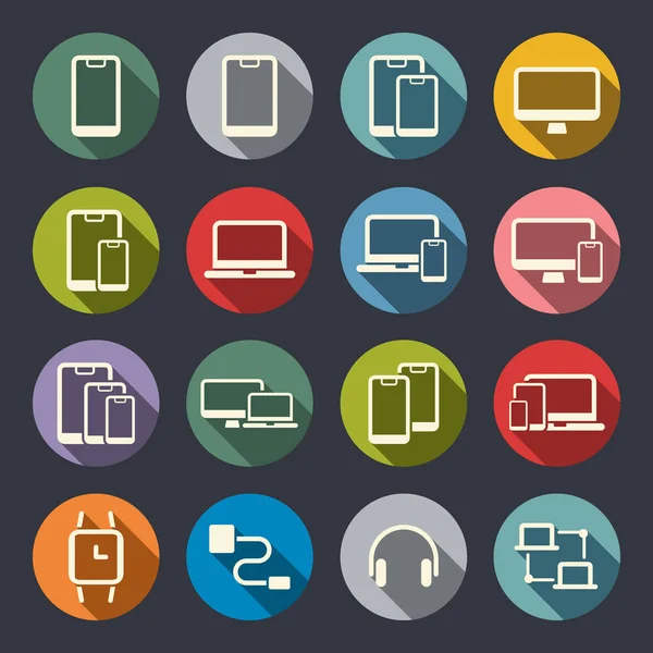Set Icone Del Dispositivo Semplicemente Illustrazione Vettoriale — Vettoriale Stock