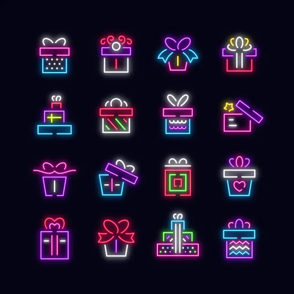 Set Gift Icons Simply Vector Illustration — 스톡 벡터