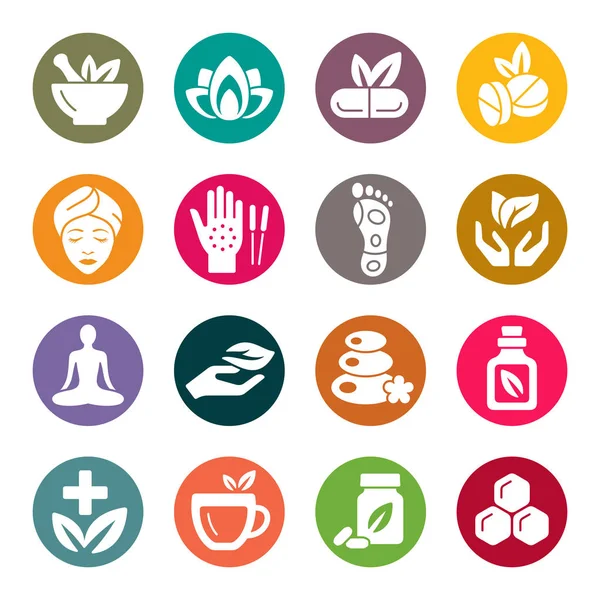 Set Alternative Medicine Icons Simply Vector Illustration — ストックベクタ