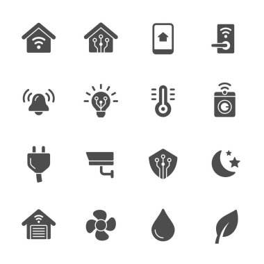 Mart ev simgeleri kümesi, basit vektör illüstrasyonu   