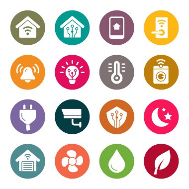 Mart ev simgeleri kümesi, basit vektör illüstrasyonu   