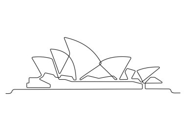 Sydney opera çizgisi simgesi, basitçe vektör illüstrasyonu  