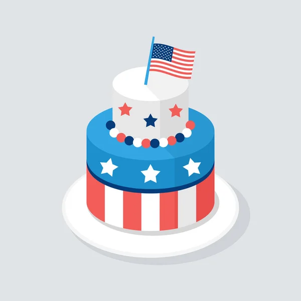 Independence Day Cake Icon Simply Vector Illustration — 스톡 벡터