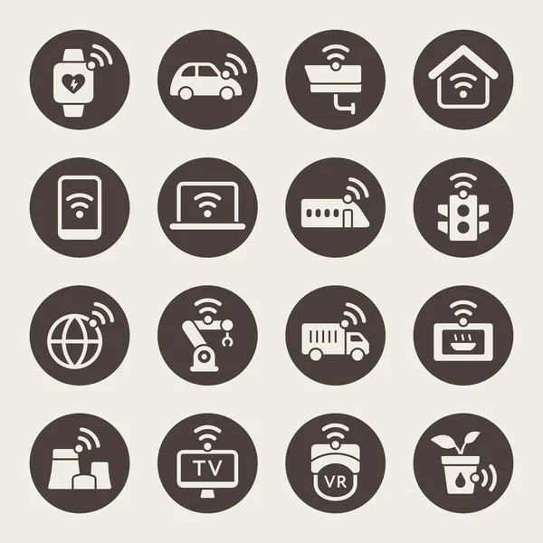 Conjunto Iconos Cosas Internet Simplemente Vector Ilustración — Vector de stock