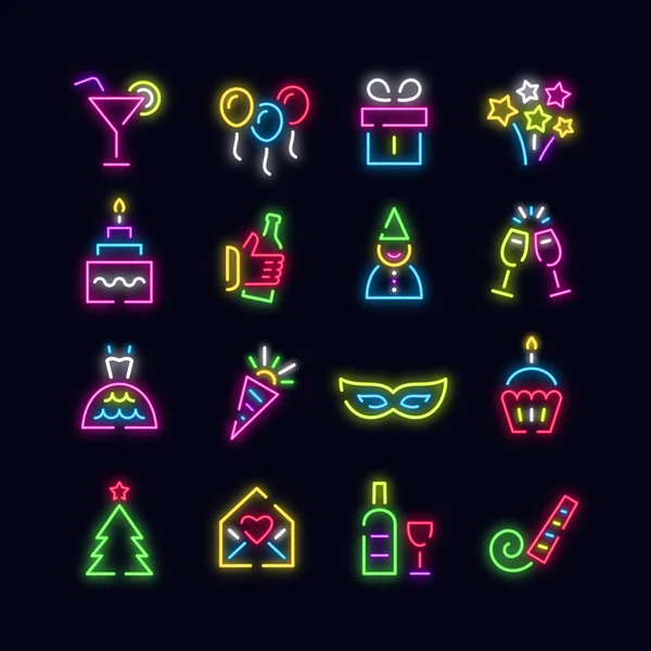 Set Party Icons Simply Vector Illustration — ストックベクタ