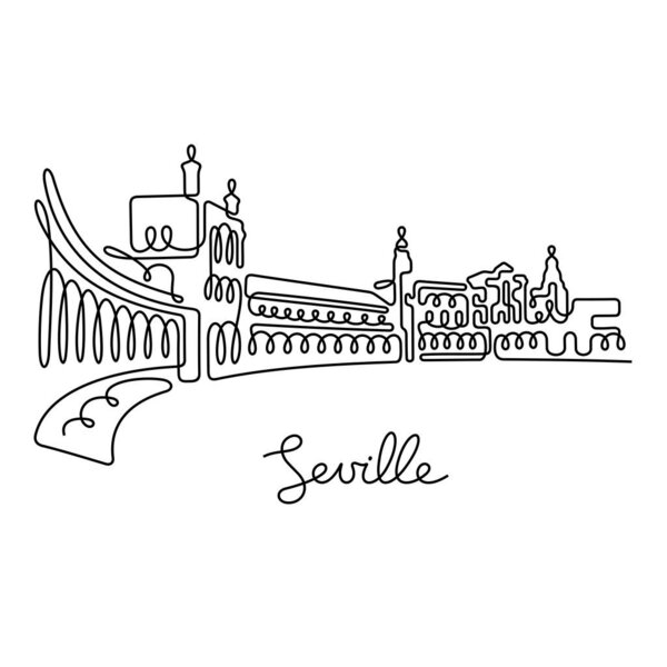 Seville line icon, simply vector illustration  