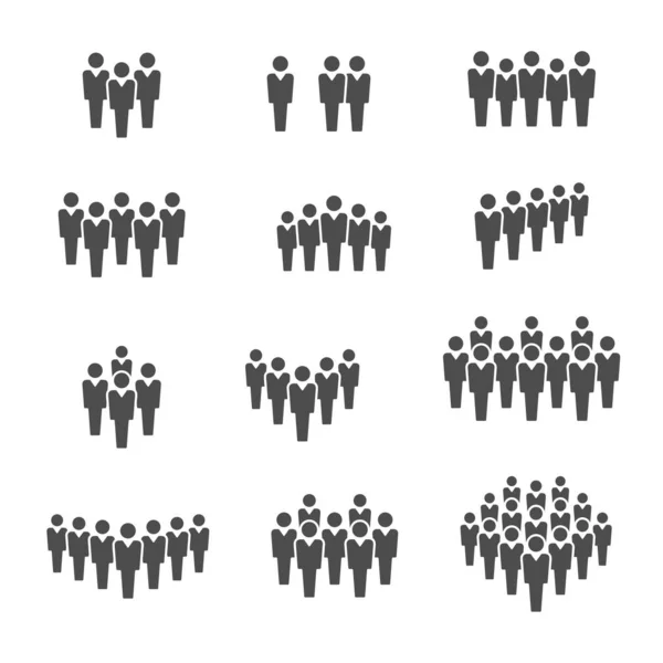 Menschen Gleiche Gruppen Zeilensymbole Einfach Vektorillustration — Stockvektor