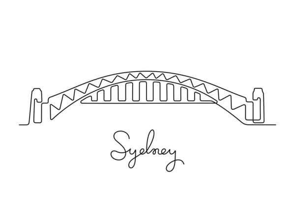 Sydney Haven Brug Lijn Icoon Gewoon Vector Illustratie — Stockvector