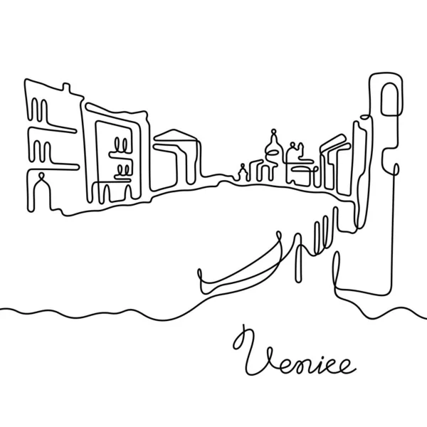 Icono Línea Venecia Ilustración Vectorial Simple — Vector de stock