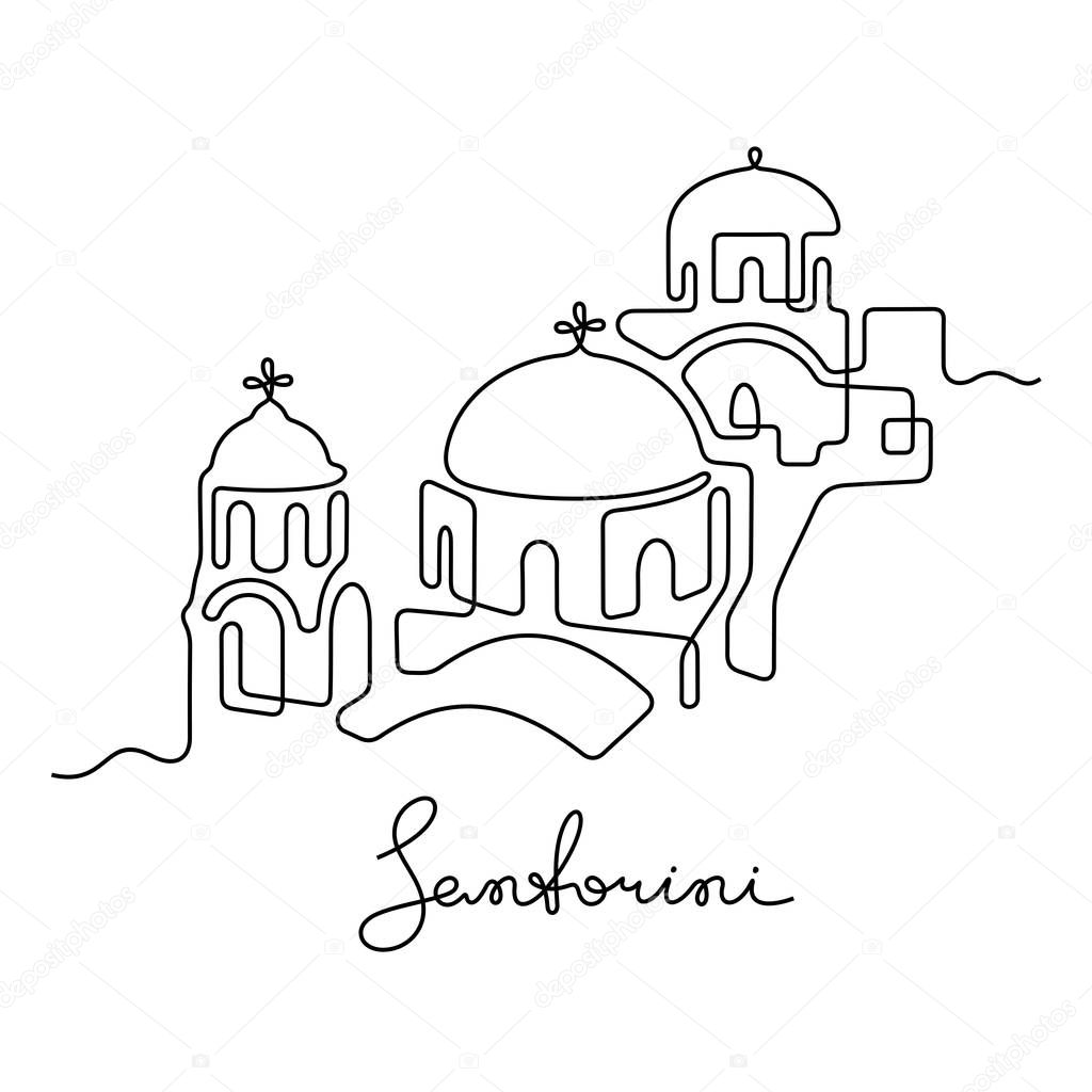 santorini line icon, simply vector illustration  