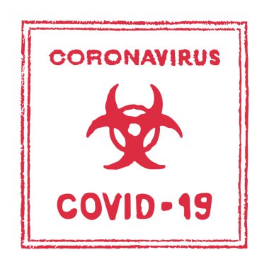 Covid virüs uyarı işareti. Vektör. resimleme