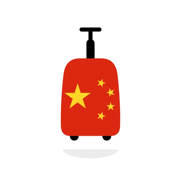 Viaje China Bolsa Icono Vector Ilustración — Vector de stock