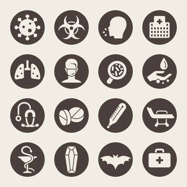 Line Medical Icons Coronavirus Elements Vector Illustration — Stock Vector