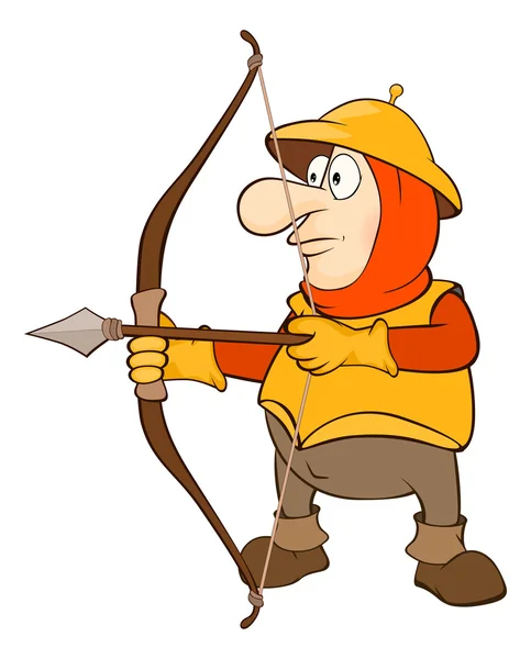 Персонаж мультфильма лучник — стоковый вектор