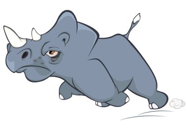 Gergedan çizilmiş karakter