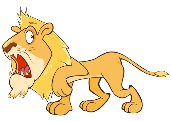 Funny lion cartoon character — Stock Vector