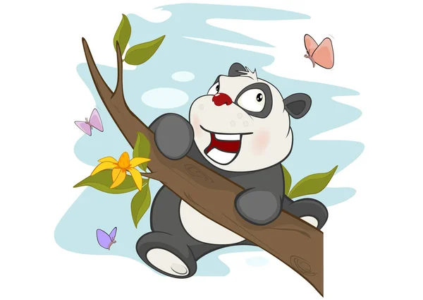 Handgezeichnete Panda-Figur — Stockvektor