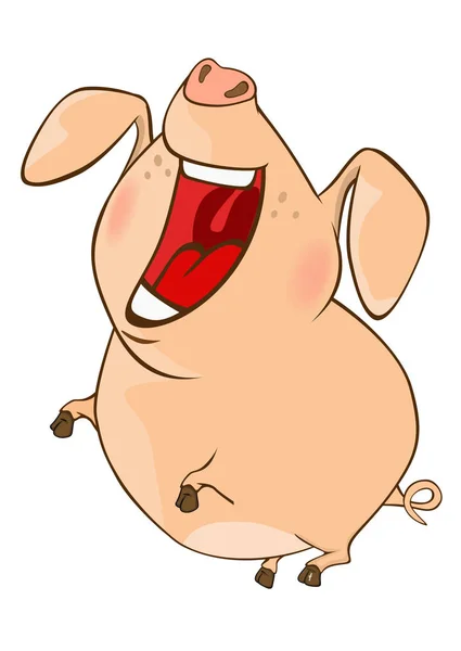 Lustige Schwein-Cartoon-Figur — Stockvektor