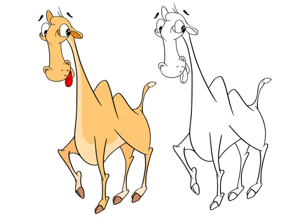 卡通人物的可爱渴骆驼 — 图库矢量图片