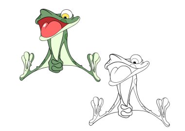  Sevimli yeşil kurbağa çizimi