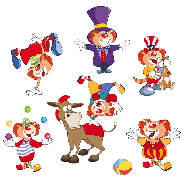 Cute Cats Clowns for you Design — Stock Photo, Image