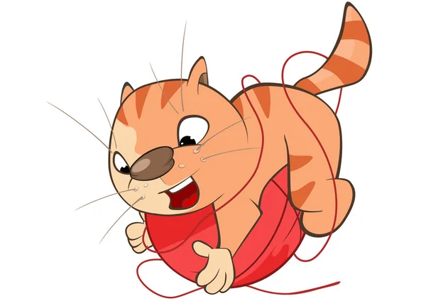 Lindo gato. Personaje de dibujos animados — Vector de stock
