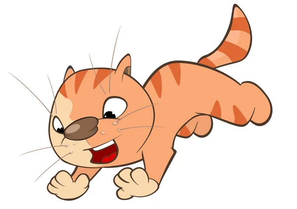 Lindo gato. Personaje de dibujos animados — Vector de stock