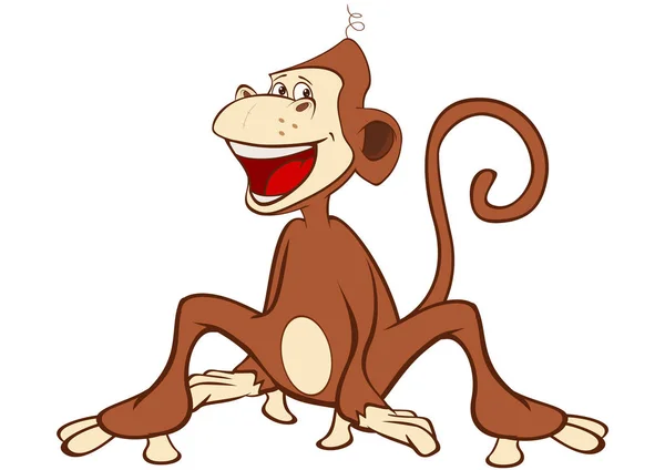 Macaco giro. Personagem dos desenhos animados —  Vetores de Stock