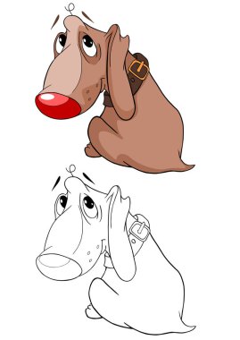 Çizgi film sevimli av köpeği.