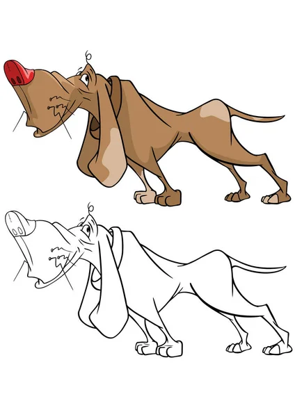 Pies myśliwski Cute Cartoon. — Wektor stockowy