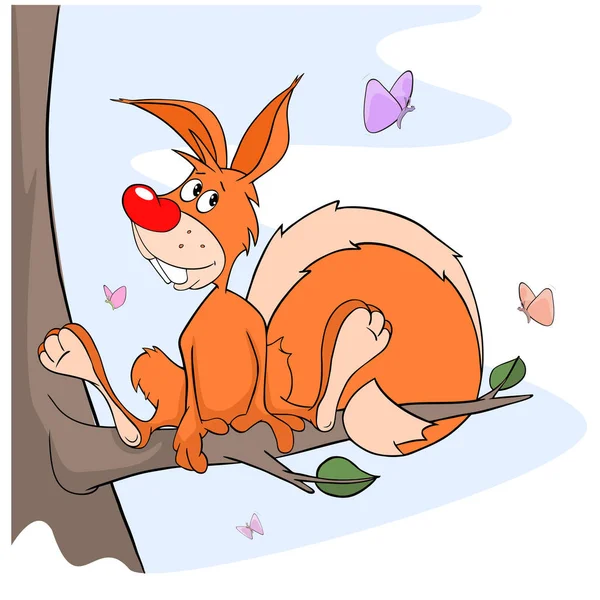 Personnage d'écureuil dessin animé — Image vectorielle