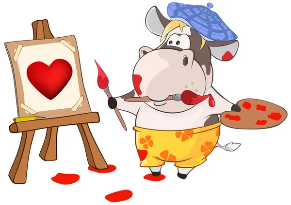 Carino cartone animato mucca — Vettoriale Stock