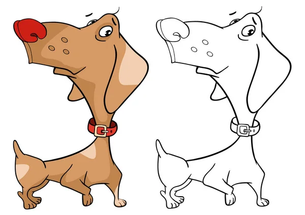 Lindo perro de dibujos animados — Vector de stock