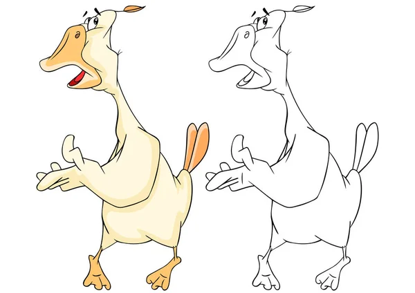 Mignon canard de dessin animé — Image vectorielle