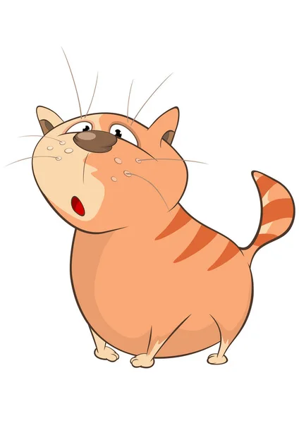 Lindo gato personaje de dibujos animados — Vector de stock