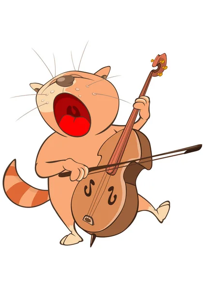 Carino gatto personaggio dei cartoni animati — Vettoriale Stock