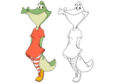 Cute Alligator. Cartoon Character.  clipart