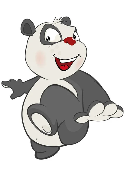 Bonito Panda. Personagem dos desenhos animados — Vetor de Stock