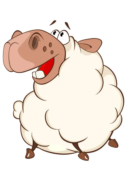 Симпатичный персонаж мультфильма о овцах — стоковый вектор