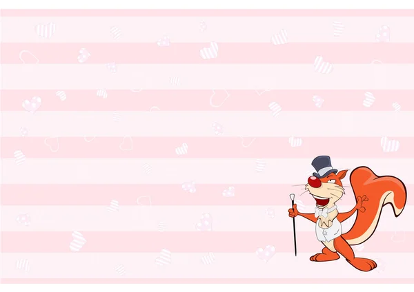 Carte Saint-Valentin avec caractère écureuil — Image vectorielle