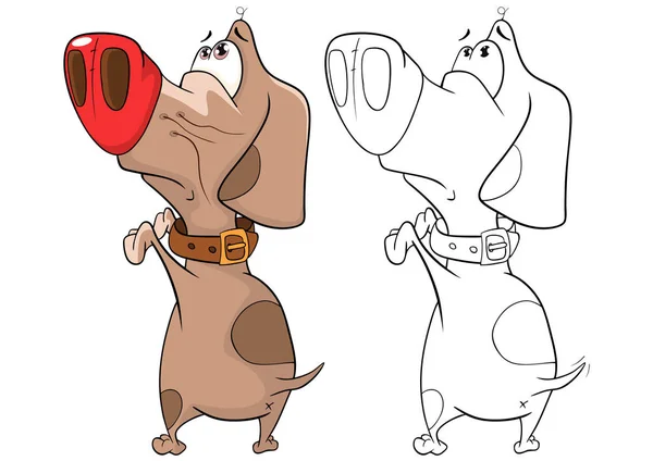 Perro de caza de dibujos animados — Vector de stock