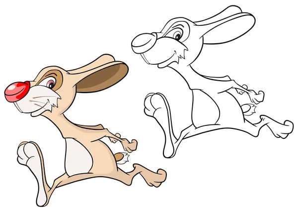 Bel coniglio. Personaggio cartone animato — Vettoriale Stock