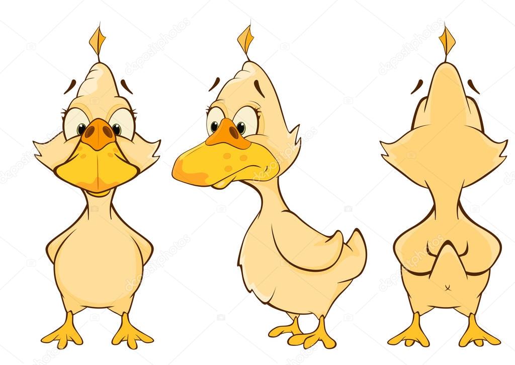 Cartoon character cute duck