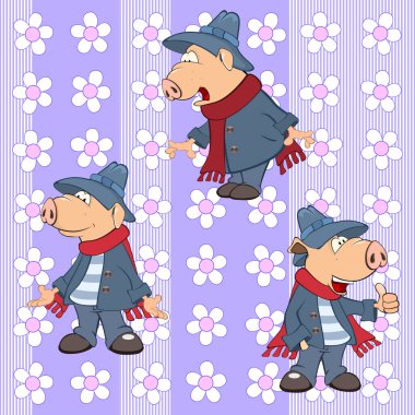 Domuzlarla bir arka plan. 