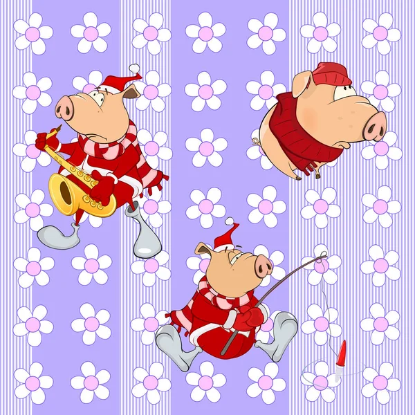 Un fond avec des porcs . — Image vectorielle