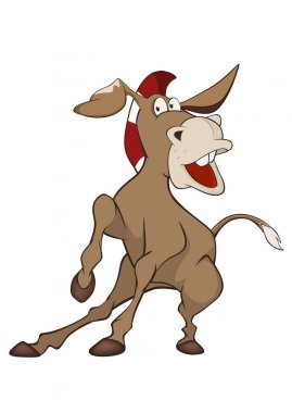  Sevimli küçük eşek Illustration. Çizgi film karakteri