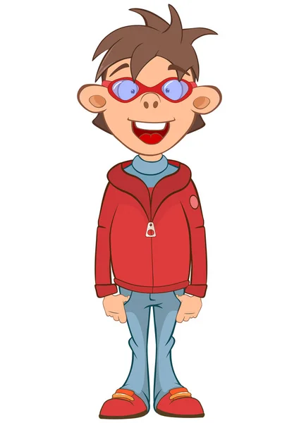 Roztomilý chlapec kreslená postavička — Stockový vektor