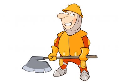  Cute Knight Illustration. Çizgi film karakteri 