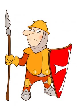  Cute Knight Illustration. Çizgi film karakteri 
