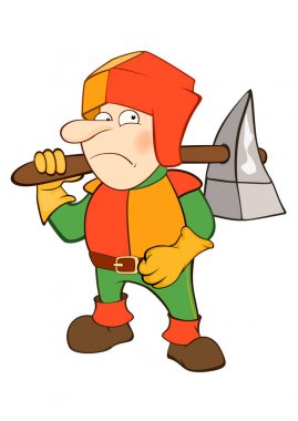  Cute Knight Illustration. Çizgi film karakteri 